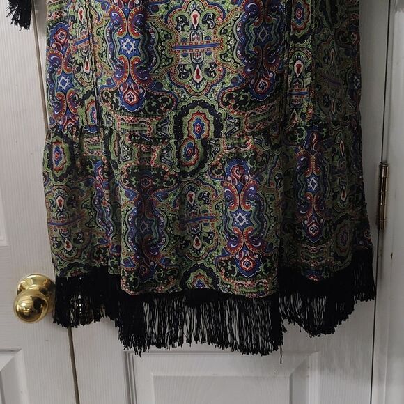 Juju S'amuse mini tassel hem silk blend dress Sz L - Picture 2 of 6